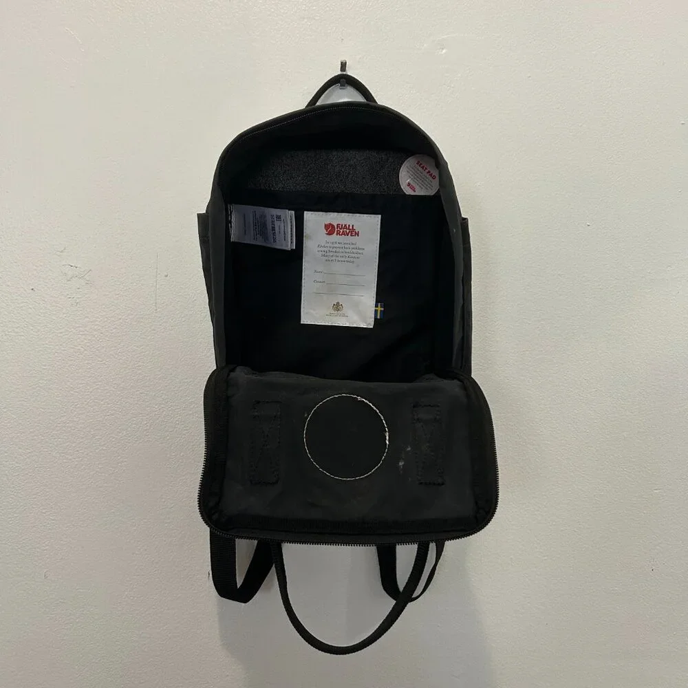 Fjallraven Kanken Mini Backpack - Black with Red Logo
